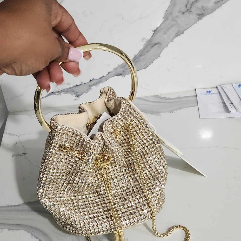Elegant Gold Beaded Women's Bag